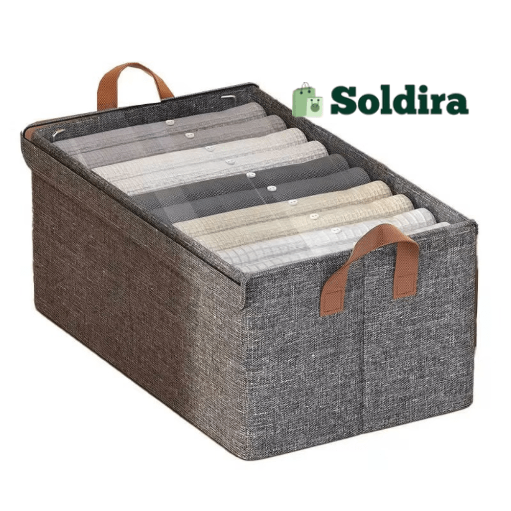 Boîte de Rangement Pliable avec Cadre en Acier – Organisateur de Garde-Robe