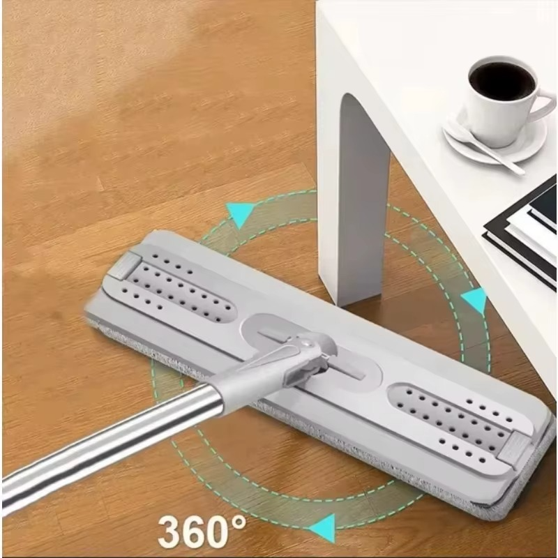 Vadrouille Plate Rotative 360° avec Seau Auto-Essoreur – 6 Tampons Microfibre GA - Image 2