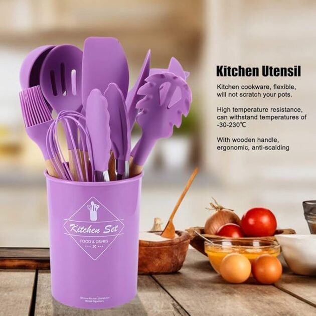 🍳 Set d’Ustensiles de Cuisine en Silicone